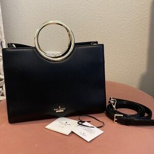 Black Kate spade bag with gold hardware